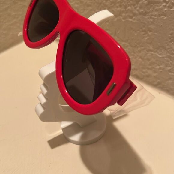 Ferragamo Wide Aviator Sunglasses Bright Red Full Rim Plastic Frame SF2029SE NEW main image 13